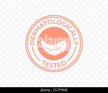 Icône testée dermatologiquement, cosmétique hydratante et étiquette de logo de produits hypoallergéniques, tampon cliniquement approuvé en dermatologie pour savon de soin de la peau et désinfectant Illustration de Vecteur