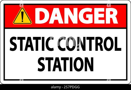 Panneau danger Station de commande statique Illustration de Vecteur