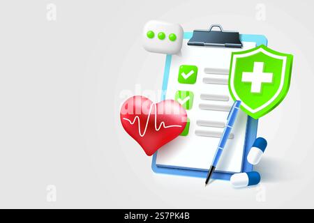 Communication presse-papiers médical, page de service de gestion, test médical. Vecteur. Communication presse-papiers médical, page de service de gestion, test médical. Illustration vectorielle Illustration de Vecteur