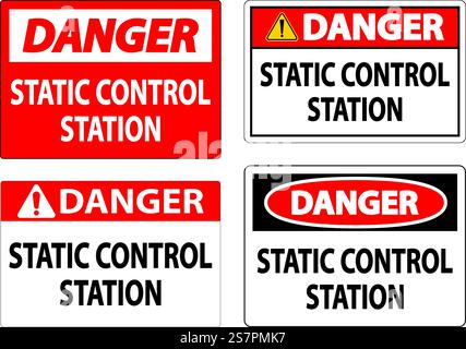 Panneau danger Station de commande statique Illustration de Vecteur