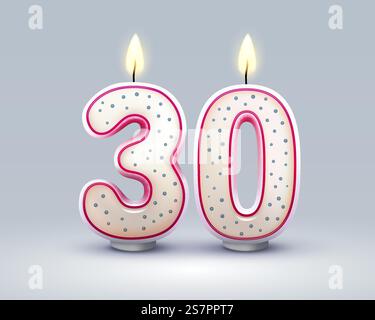 Bougies Chiffre 30 Ans Pour Gâteau D'anniversaire - Lot De 3, Motif "interdit", Diamètre 4 Cm - 6