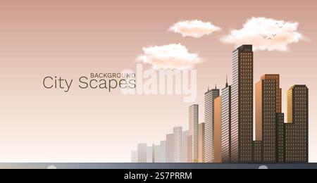 Fond de paysages urbains, paysage urbain. Paysage urbain. arrière-plan urbain. Illustration vectorielle. Fond de paysages urbains, paysage urbain. Paysage urbain. arrière-plan urbain. Vecteur Illustration de Vecteur