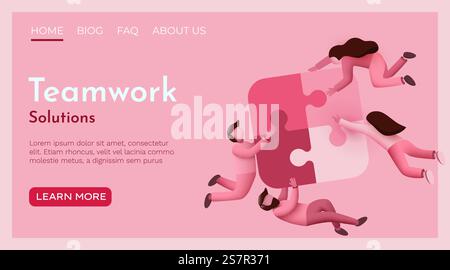 Les gens volent autour du puzzle. Concept de coopération, de travail d'équipe et de partenariat. Modèle de site Web de la page de destination. Illustration vectorielle. Les gens volent autour du puzzle. Concept de coopération, de travail d'équipe et de partenariat. Modèle de site Web de la page de destination. Illustration de Vecteur
