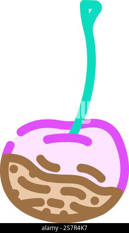vecteur d'icône de couleur de nourriture pourrie de cerise. signe de nourriture pourrie cerise. illustration de symbole isolé. illustration vectorielle d'icône de couleur de nourriture pourrie de cerise Illustration de Vecteur