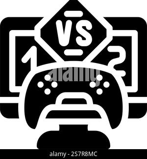 vecteur d'icône de glyphe de développement de jeux multijoueurs. panneau de developpement de jeux multijoueurs. illustration de symbole isolé. illustration vectorielle d'icône de glyphe de développement de jeux multijoueurs Illustration de Vecteur