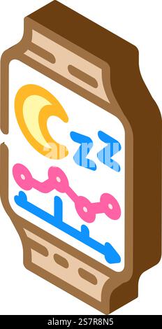 vecteur d'icône isométrique à la maison smart sleep tracker. signe maison de suivi de sommeil intelligent. illustration de symbole isolé. illustration vectorielle d'icône isométrique à domicile du tracker de sommeil intelligent Illustration de Vecteur