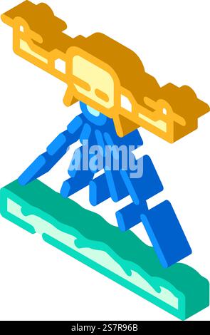 vecteur d'icône isométrique de drone d'arpentage. panneau d'arpentage pour drone. illustration de symbole isolé. illustration vectorielle d'icône isométrique de drone d'arpentage Illustration de Vecteur