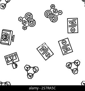 logiciel de calcul, vecteur d'ingénierie illustration de lignes fines sans couture de motif. logiciel de calcul, de conception vectorielle modèle sans couture Illustration de Vecteur