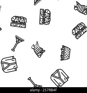 vecteur de feuille d'automne d'automne modèle sans couture illustration de ligne mince. modèle sans couture de vecteur de feuille d'automne de la saison d'automne Illustration de Vecteur