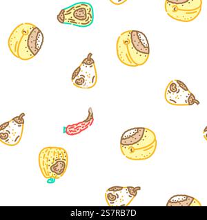 illustration de ligne mince de motif sans couture de vecteur de déchets alimentaires pourri. vecteur de modèle sans couture de déchets alimentaires pourris Illustration de Vecteur