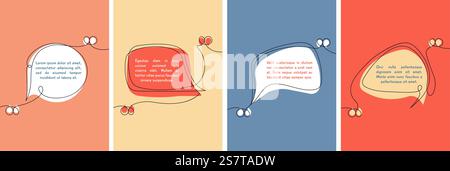 Bannières de devis continu d'une ligne. Conception de bulles de parole manuscrites gratuites, affiches de citations décoratives ou prospectus publicitaires. Éléments vectoriels de marketing décents. Illustration de la conception de dessin continu. Bannières de devis continu d'une ligne. Conception de bulles de parole manuscrites gratuites, affiches de citations décoratives ou prospectus publicitaires. Éléments vectoriels de marketing décents Illustration de Vecteur