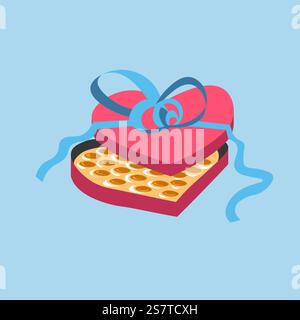 Vecteur de boîte de chocolat en forme de coeur Illustration de Vecteur