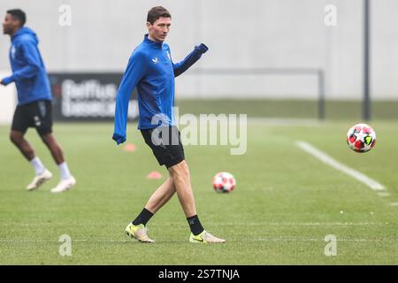 Bruges, Belgique. 20 janvier 2025. Hans Vanaken du Club photographié lors d'une séance d'entraînement du Club belge Brugge KV, lundi 20 janvier 2025 à Bruges. Demain, ils joueront contre le club italien Juventus, le septième jour (sur 8) de la phase de ligue de l'UEFA Champions League. BELGA PHOTO BRUNO FAHY crédit : Belga News Agency/Alamy Live News Banque D'Images