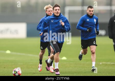 Bruges, Belgique. 20 janvier 2025. Casper Nielsen du Club photographié lors d'une séance d'entraînement du Club belge Brugge KV, lundi 20 janvier 2025 à Bruges. Demain, ils joueront contre le club italien Juventus, le septième jour (sur 8) de la phase de ligue de l'UEFA Champions League. BELGA PHOTO BRUNO FAHY crédit : Belga News Agency/Alamy Live News Banque D'Images