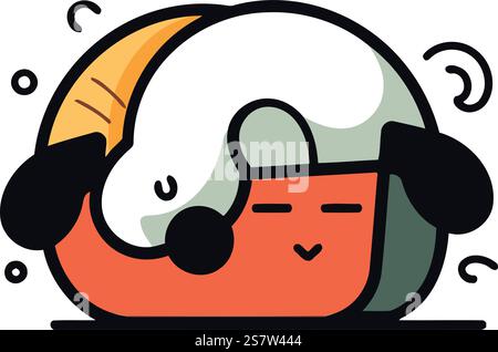 Mignon panda endormi. Illustration vectorielle dans le style de dessin animé plat. Illustration de Vecteur