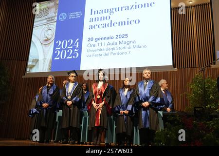 Milan, Italie. 20 janvier 2025. Inauguration de l'année académique de l'Université d'État de Milan 20 janvier 2025 Italie. (Photo de Gian Mattia D'Alberto/Lapresse) crédit : LaPresse/Alamy Live News Banque D'Images