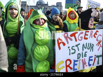 Des milliers de manifestants au Wir haben es satt ! Manifestation, des milliers de manifestants ont exigé un engagement et un soutien de la future Germa Banque D'Images