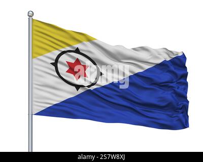 La ville de Beemster drapeau sur mât, Pays-Bas, isolé sur fond blanc Banque D'Images