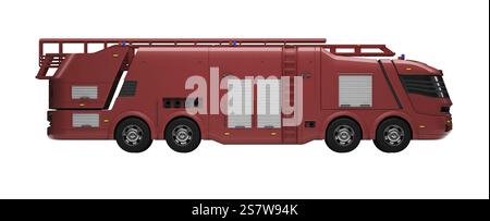 Camion de pompier isolé sur fond blanc Banque D'Images