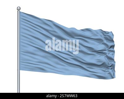 Drapeau de la ville de Cochabamba sur mât, pays Bolivie, isolé sur fond blanc, rendu 3D. Banque D'Images