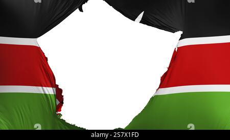 12.2005 Kenya Drapeau, fond blanc, 3D Rendering Banque D'Images