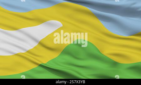 Drapeau de la ville de San Jose Del Guaviare, pays Colombie, vue rapprochée, rendu 3D. Banque D'Images