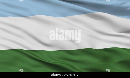Drapeau de la ville de San Bernardo, pays Colombie, Département de Cundinamarca, vue rapprochée, rendu 3D. Banque D'Images