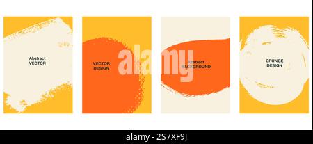 Brushstrokes grunge abstrait cadres colorés ensemble Illustration de Vecteur