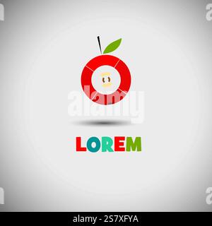 Logo fruit frais, fruits et eau. logo coloré fresh drink. dessiné à la main. Pas ai, illustration vectorielle Illustration de Vecteur