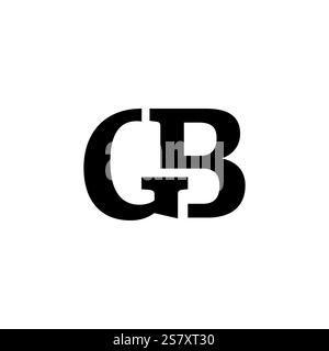 Logo monochrome avec lettres GB entrelacées, représentant l'élégance et la modernité. Idéal pour le branding et les buts d'entreprise. Illustration de Vecteur