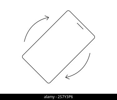 Icône de rotation de téléphone portable, symbole de rotation avec flèches définies. Tournez l'appareil, l'écran. Bouton IU, Web ou application. Vertical ou horisontal, écran de téléphone. Illustration vectorielle Illustration de Vecteur