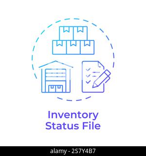 Icône de concept de dégradé bleu du fichier d'état d'inventaire. Illustration de Vecteur