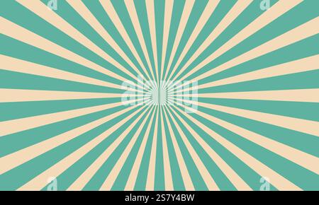 Rétro vintage spirale ondulée rayons de soleil fond de soleil Sunburst. Motif de texture de lignes de faisceau de bande dessinée à bandes spirales radiales. Toile de fond du carnaval de cirque. Illustration de Vecteur