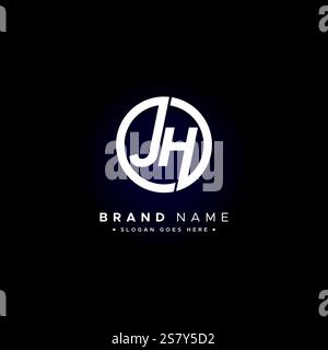 JH minimal Vector logo - logo simple Business pour monogramme J et H. Illustration de Vecteur