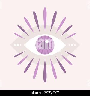 Œil tout-voyant ou troisième œil, illustration vectorielle abstraite dans un style plat Illustration de Vecteur