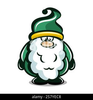 Logo de gnome de jardin de mascotte cool. Illustration vectorielle Illustration de Vecteur