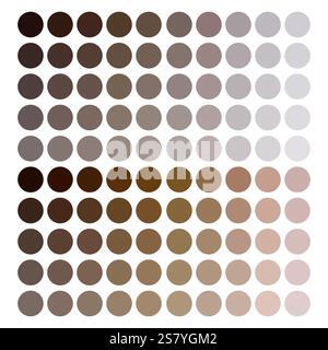 Grille de palette de couleurs. Tons dégradés marron. Mise au point des nuances neutres. Conception vectorielle minimale. Illustration de Vecteur