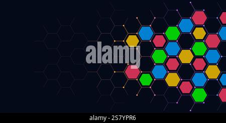 Élément de conception abstrait avec fond géométrique de motif de forme hexagone Illustration de Vecteur