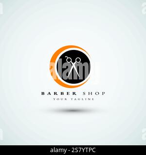 Modèle de conception clasique de logo Barbershop Illustration de Vecteur