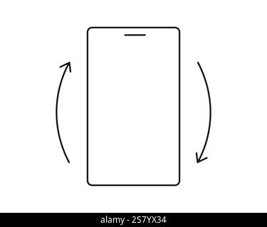 Icône de rotation de téléphone portable, symbole de rotation avec flèches définies. Tournez l'appareil, l'écran. Bouton IU, Web ou application. Vertical ou horisontal, écran de téléphone. Illustration vectorielle Illustration de Vecteur