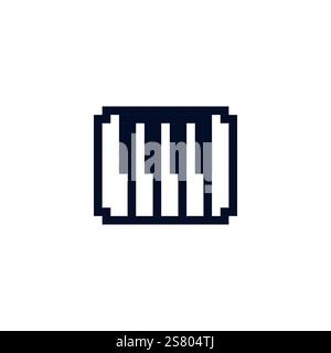 Touches Piano Pixel. Vecteur d'icône de musique. Piano en style 8 bits. Icône vectorielle d'un piano à queue isolé sur un pixel de fond blanc. Illustration de Vecteur
