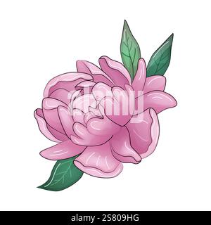 Fleurs vectorielles réalistes pétales bouquets de bourgeons. Anémones, pivoines pansies magnolia Illustration de Vecteur