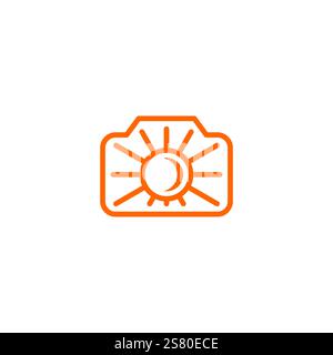 Icône de l'appareil photo Sun logo illustration vectorielle Illustration de Vecteur