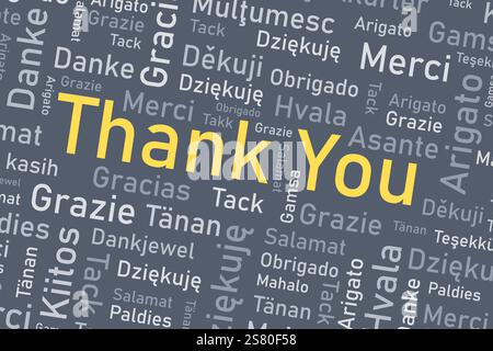 Thank you languages concept design. Thank you phrase international design. Illustration de Vecteur