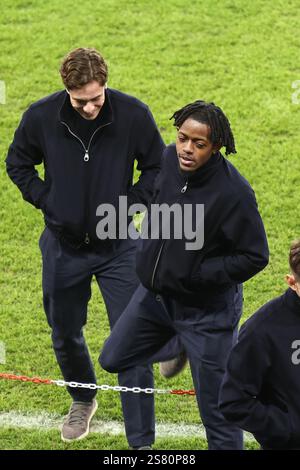 Bruges, Belgique. 20 janvier 2025. Samuel Mbangula de la Juventus en photo avant une conférence de presse du club italien Juventus, lundi 20 janvier 2025 à Bruges. Demain, ils joueront contre le Club belge Brugge KV, le septième jour (sur 8) de la phase de ligue de l'UEFA Champions League. BELGA PHOTO BRUNO FAHY crédit : Belga News Agency/Alamy Live News Banque D'Images