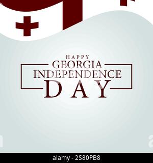 Honorer les célébrations du jour de l'indépendance de l'histoire de Georgias Illustration de Vecteur