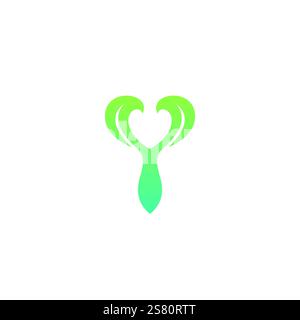 Logo lettre y Leaf. Icône Y Illustration de Vecteur
