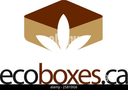 ECO Boxes laisse la conception du logo Illustration de Vecteur
