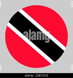 Drapeau de Trinité-et-Tobago forme ronde, symbole national Illustration de Vecteur