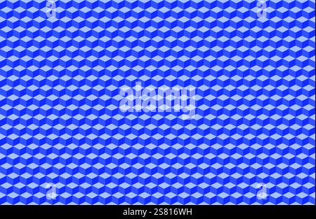 Illustration de fond de motif de cube isométrique bleu abstrait Illustration de Vecteur